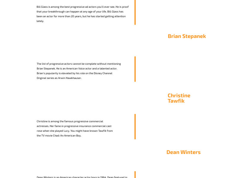 Progressive commercial Actors and Actresses (With Photos)